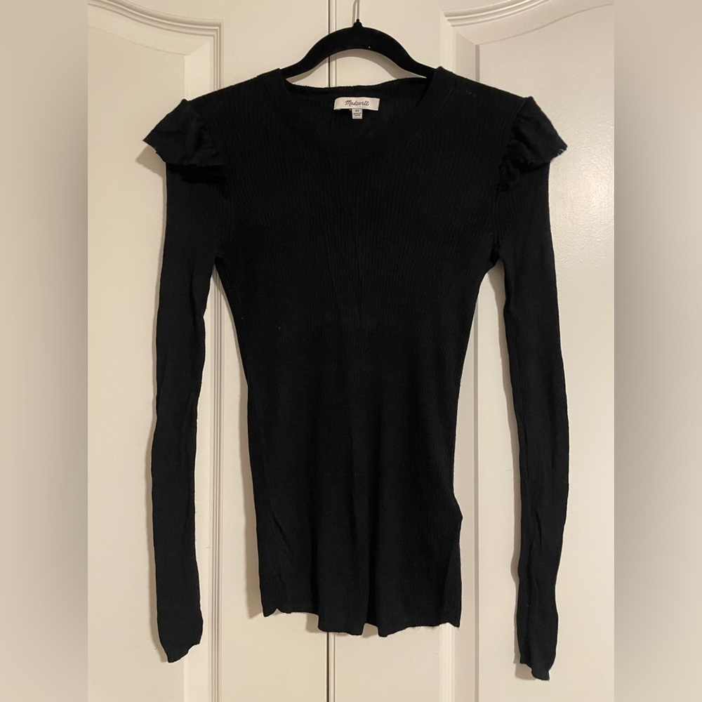 Madewell Ruffle Sleeve Pullover Sweater - Picture 2 of 6